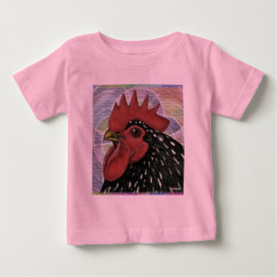 Camiseta Para Bebê Cochim: Cabeça de galo decorativa