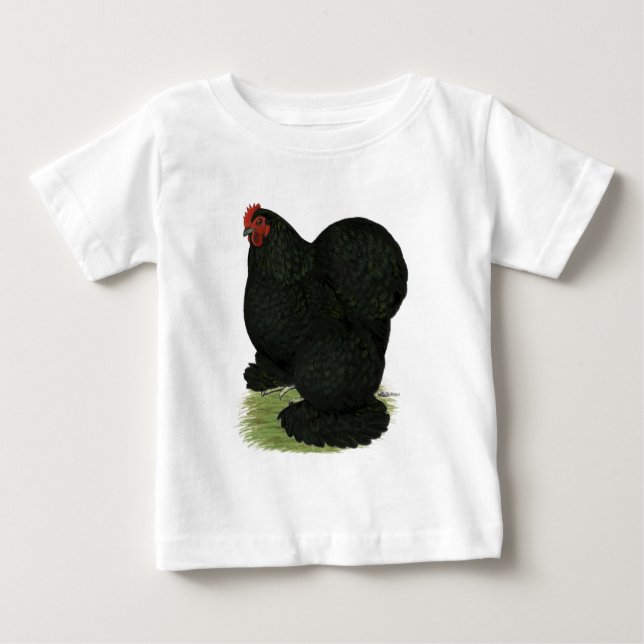 Camiseta Para Bebê Cochin: Black Hen (Frente)