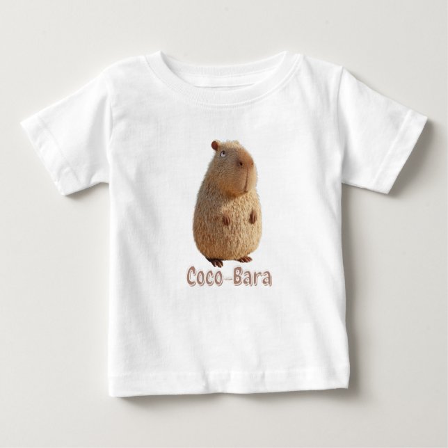 Camiseta Para Bebê Coco-Bara Vibes. Capybara Core: Couto de Coco (Frente)