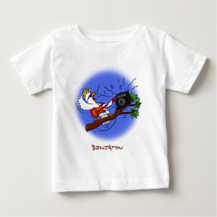 Camiseta Para Bebê Cocô engraçado tocando cartoon de violão