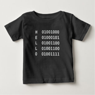 Camiseta Para Bebê Código binário