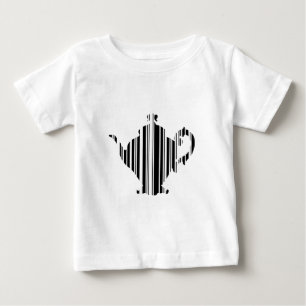 Camiseta Para Bebê CÓDIGO DE BARRAS DE BULE DE CHÁ Padrão de Código d