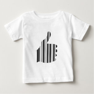 Camiseta Para Bebê CÓDIGO DE BARRAS DE DEDO PARA CIMA Padrão de gesto