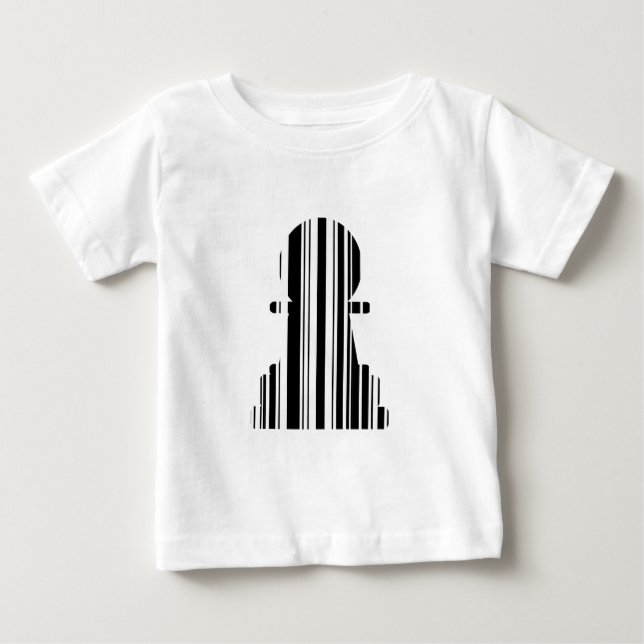 Camiseta Para Bebê Código de barras do peão Design de padrão de peça  (Frente)