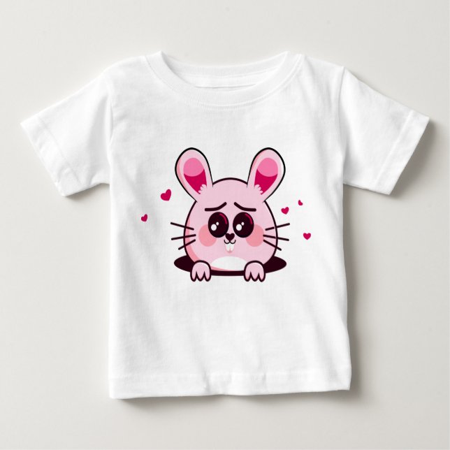 Camiseta Para Bebê Coelhinho bonito (Frente)