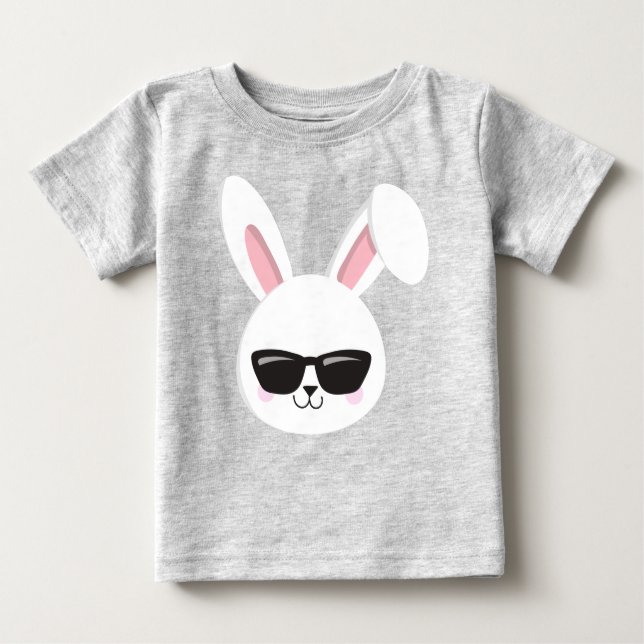 Camiseta Para Bebê Coelhinho Bonito, Coelhinho Branco, Coelhinho Com  (Frente)
