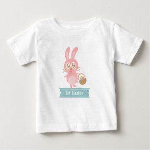 Camiseta Para Bebê Coelhinho Bonito Com Ovos 1 Páscoa