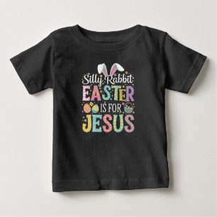 Camiseta Para Bebê Coelhinho Bonito Páscoa é Para Jesus Coelho Bobo