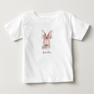 Camiseta Para Bebê Coelhinho Bonito Personalizado