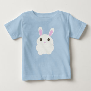 Camiseta Para Bebê Coelhinho Branco Adorável
