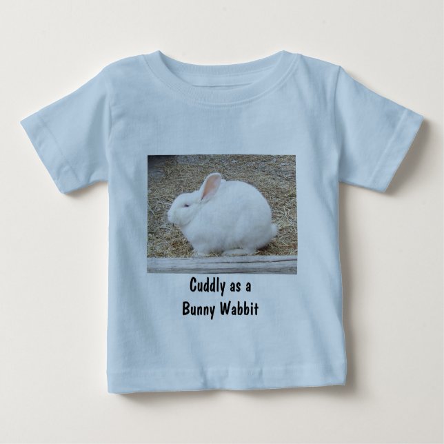 Camiseta Para Bebê Coelhinho Branco fofinho (Frente)