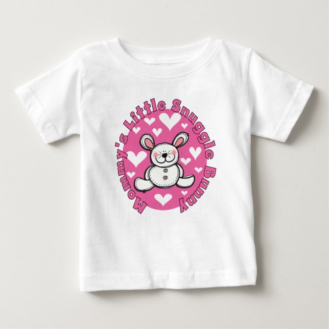 Camiseta Para Bebê Coelhinho de Abraço da Mamãe (Frente)