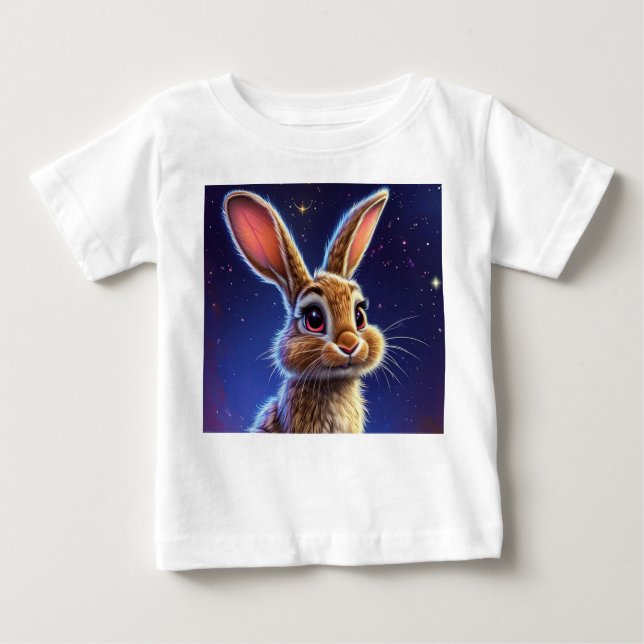 Camiseta Para Bebê Coelhinho de Cartoon Bonito (Frente)