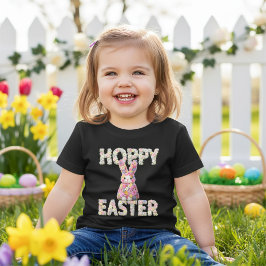 Camiseta Para Bebê Coelhinho de Flor Doce Festa de Páscoa