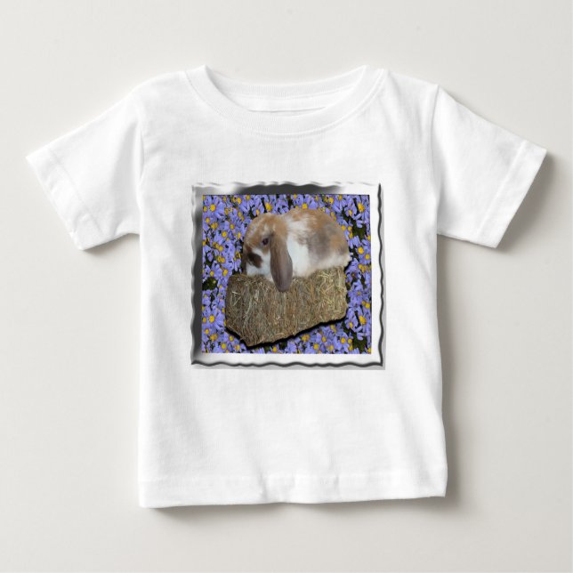 Camiseta Para Bebê Coelhinho do bebê adorável em Mini Bale (Frente)