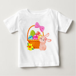 Camiseta Para Bebê Coelhinho simples de Páscoa doce