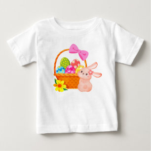 Camiseta Para Bebê Coelhinho simples de Páscoa doce