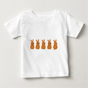 Camiseta Para Bebê Coelhinhos da Páscoa de Brown