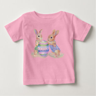 Camiseta Para Bebê Coelhinhos de Ovo em T-Shirt