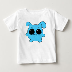 Camiseta Para Bebê Coelho Azul Kawaii
