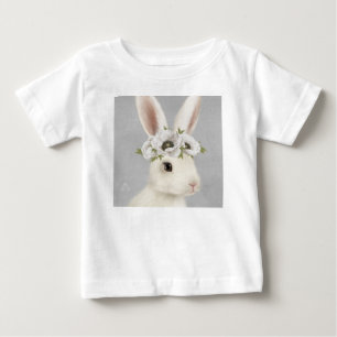 Camiseta Para Bebê coelho branco da fazenda de colheita moderna