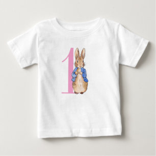 Camiseta Para Bebê Coelho Bunny clássico Primeiro Aniversário