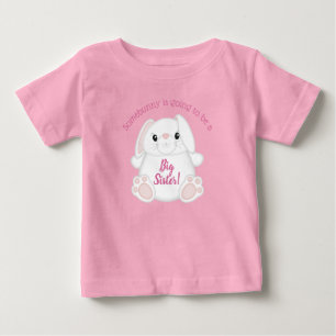 Camiseta Para Bebê Coelho Chá de fraldas Rosa