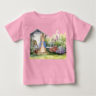 Camiseta Para Bebê coelho clássico azul jaqueta de coelho