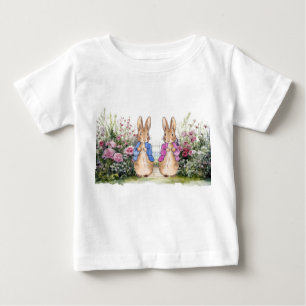 Camiseta Para Bebê Coelho clássico de jaqueta azul