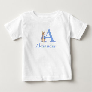 Camiseta Para Bebê Coelho Clássico Personalizado jaqueta azul