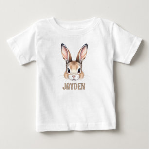 Camiseta Para Bebê Coelho Coelhinho Com Rosto Perto Personalizado