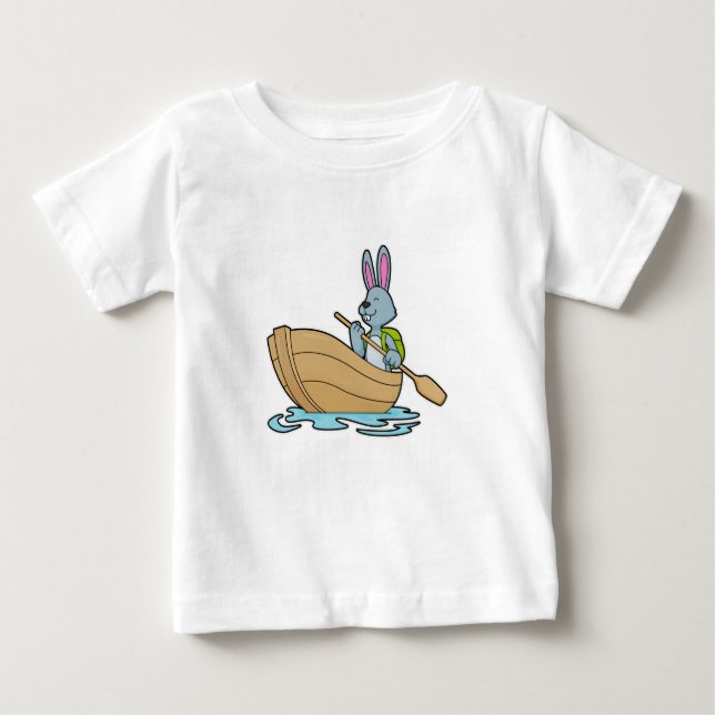 Camiseta Para Bebê Coelho com Boat e Paddle (Frente)