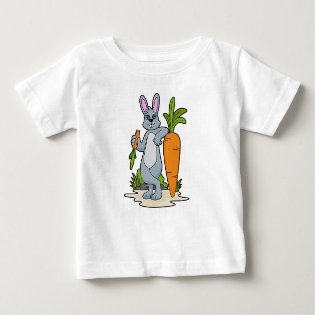 Camiseta Para Bebê Coelho com Cenoura (Frente)