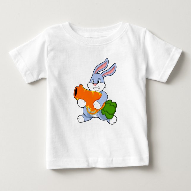 Camiseta Para Bebê Coelho com Cenoura (Frente)