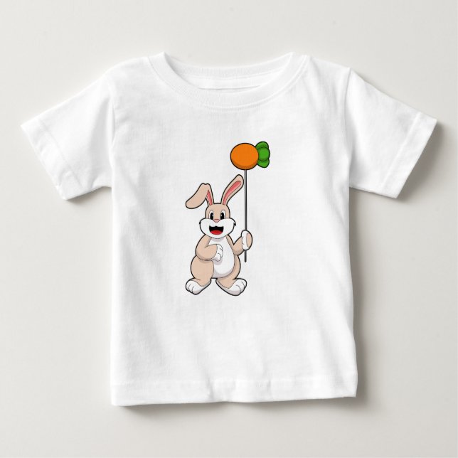 Camiseta Para Bebê Coelho com Cenoura como Balão.PNG (Frente)