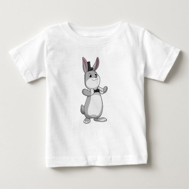 Camiseta Para Bebê Coelho com chapéu Superior e Arco (Frente)