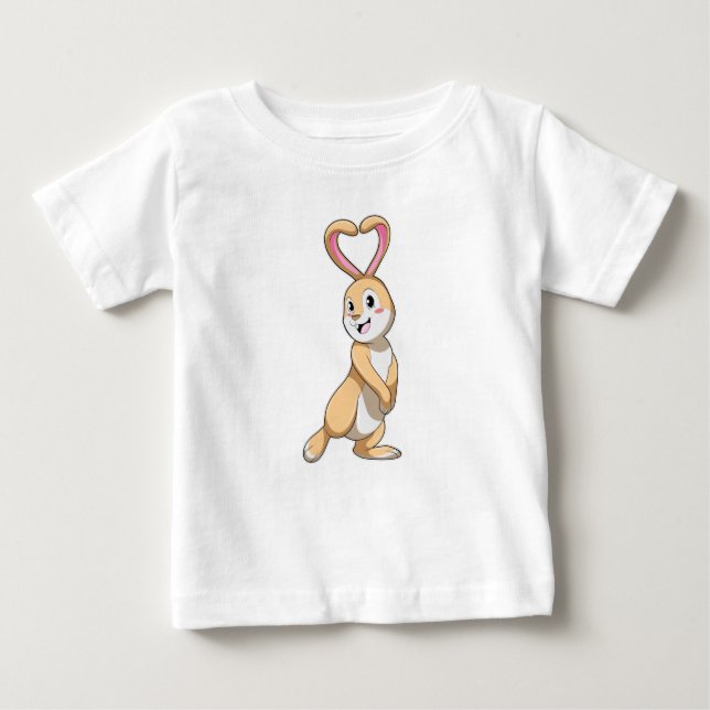 Camiseta Para Bebê Coelho com Coração (Frente)