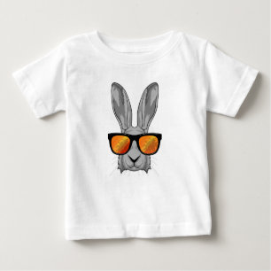 Camiseta Para Bebê Coelho com óculos escuros