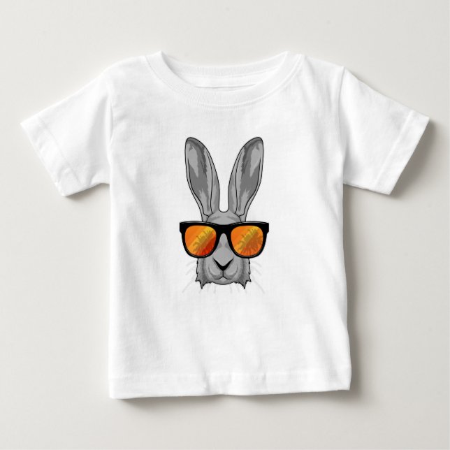 Camiseta Para Bebê Coelho com óculos escuros (Frente)