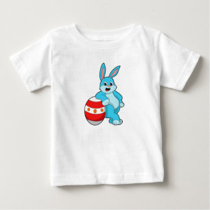 Camiseta Para Bebê Coelho com ovo de Páscoa