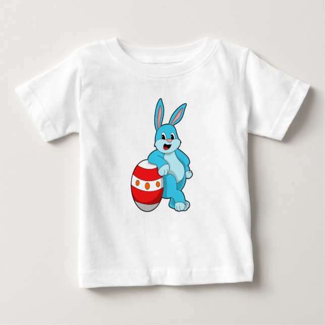 Camiseta Para Bebê Coelho com ovo de Páscoa (Frente)