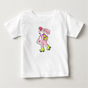 Camiseta Para Bebê Coelho com skates Roller