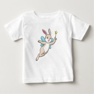 Camiseta Para Bebê Coelho como Fada com varinha mágica