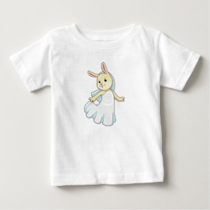 Camiseta Para Bebê Coelho como Noiva com Véu