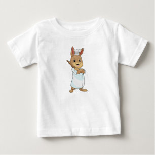 Camiseta Para Bebê Coelho como padeiro com cavilha rolante