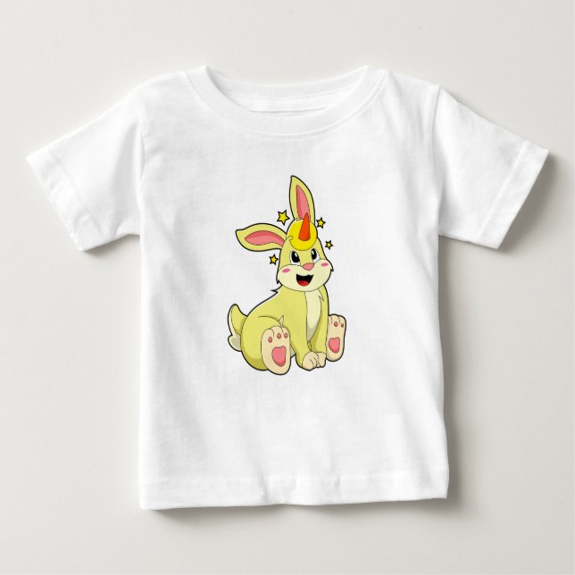 Camiseta Para Bebê Coelho como Unicórnio (Frente)
