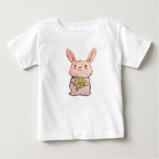 Camiseta Para Bebê Coelho da flor