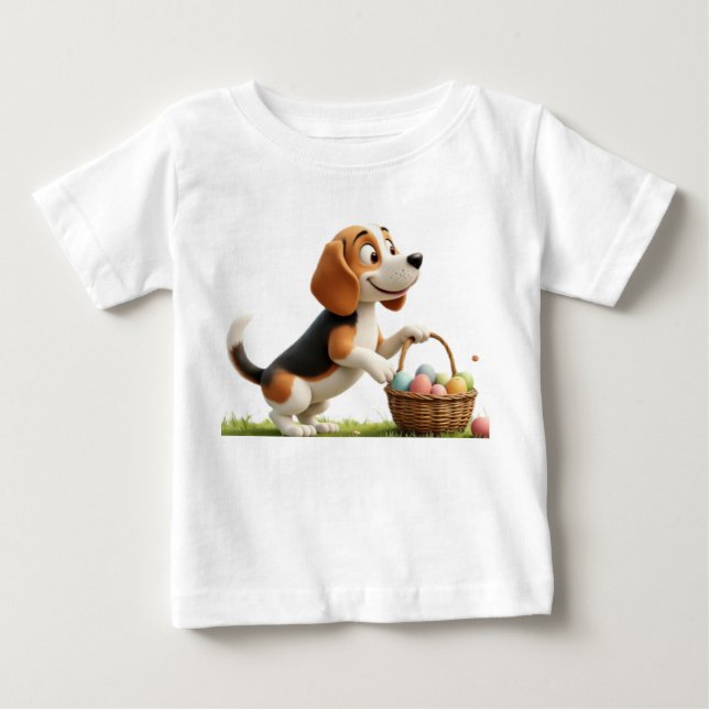 Camiseta Para Bebê coelho da páscoa (Frente)