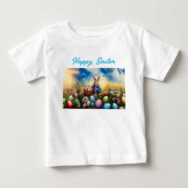 Camiseta Para Bebê Coelho da Páscoa  (Frente)