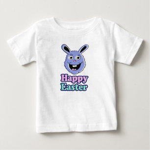 Camiseta Para Bebê Coelho da Páscoa Feliz Retrô